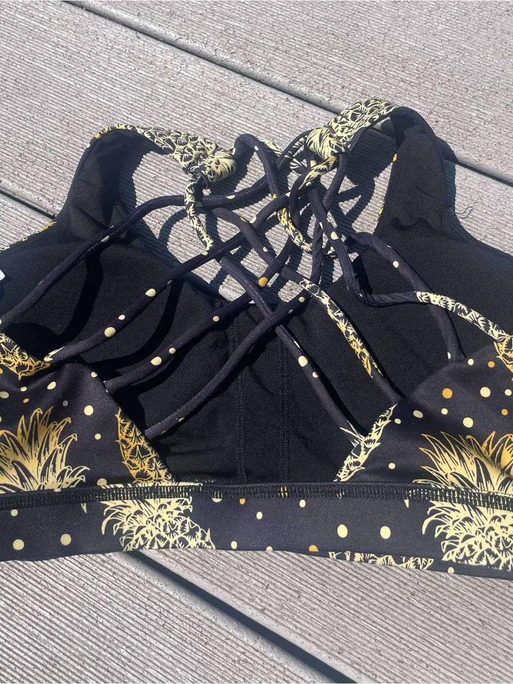 Share Constantly Varied Gear CVG Set Leggings Bra Shorts Black Gold Pineapple S - Picture 8 of 8
